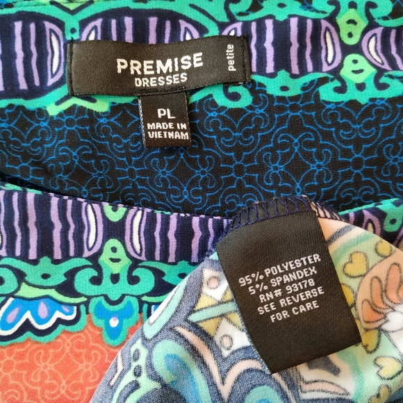 Premise Dress P L Tie Belt Faux Wrap knee party - Picture 11 of 12